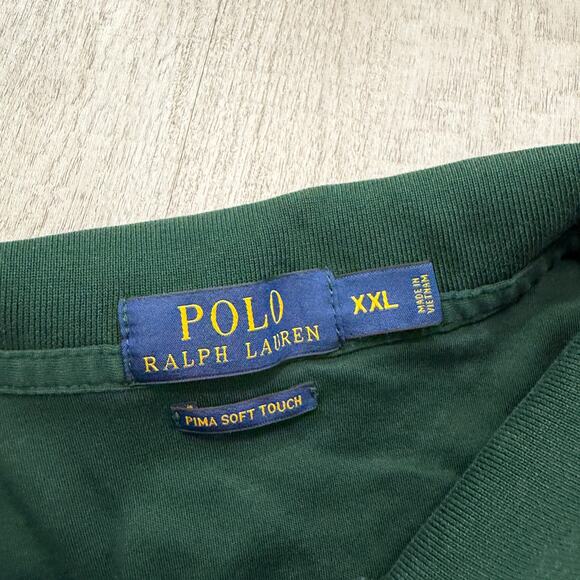 Polo Ralph Lauren Pima Soft Touch Shirt Men's 2XL Green Flesh Pony Preppy Cotton - Picture 4 of 8